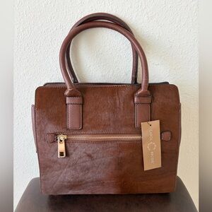Rarities CAROL BRIDIE Brown CALF HAIR Handbag with defects